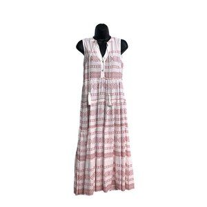 Sleeveless Maxi Sundress Button Front Lightweight Peasant Bohemian Hippie Dress